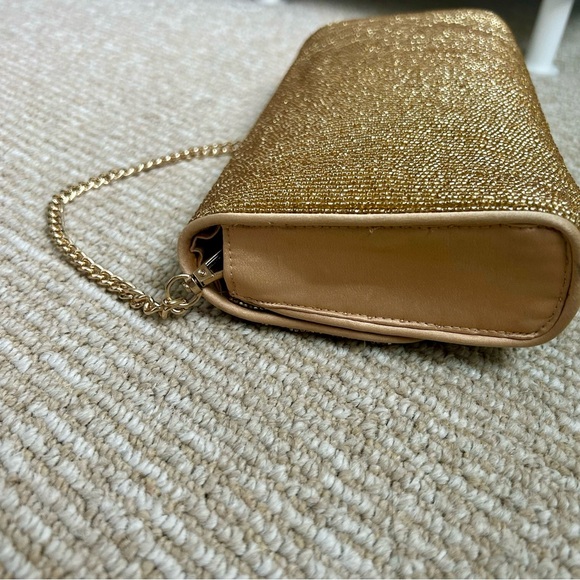 EUC J. Crew Florence Convertible Gold Beaded Clutch Crossbody Chain Evening Bag - Picture 5 of 11